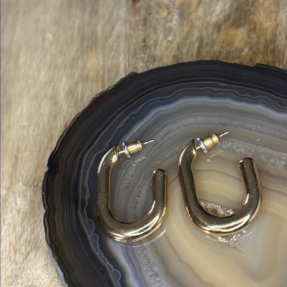 NWT Paperclip Bubble Style Hoop Earrings